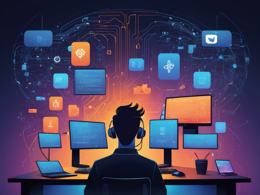 The Rise of Developer Advocacy: How to Transition from Coding to Evangelism Developer advocate presenting at a tech conference with engaged audience.