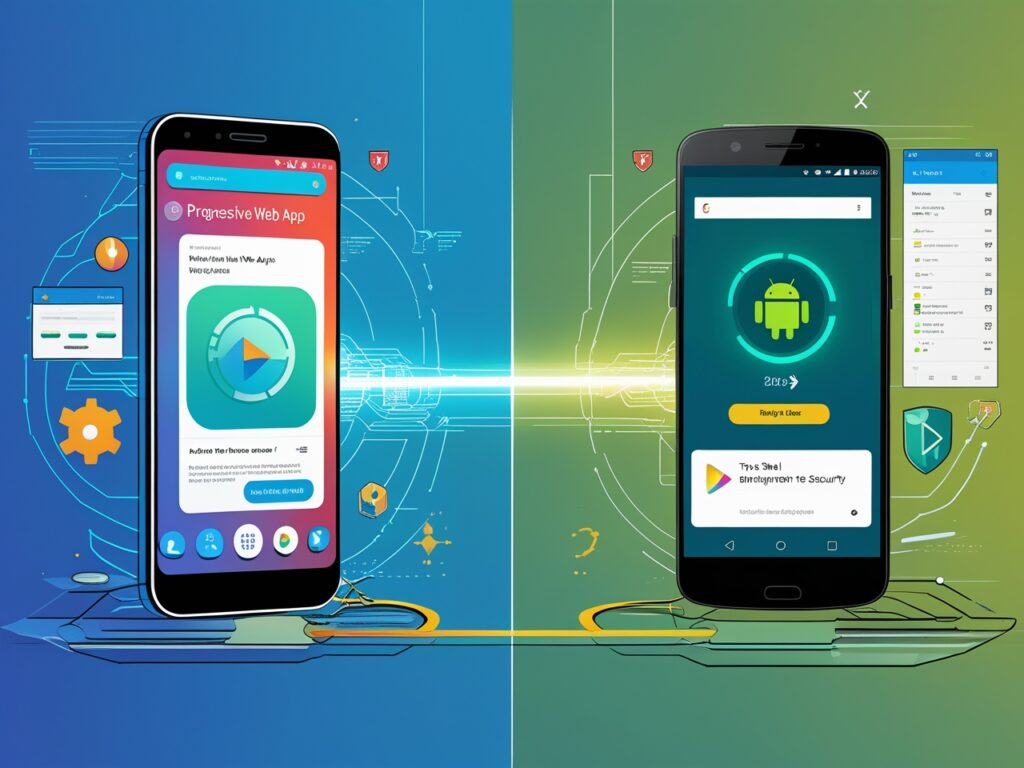 TWA vs PWA: When to Use Trusted Web Activities for Android Apps Developer comparing TWA and PWA architecture diagrams.