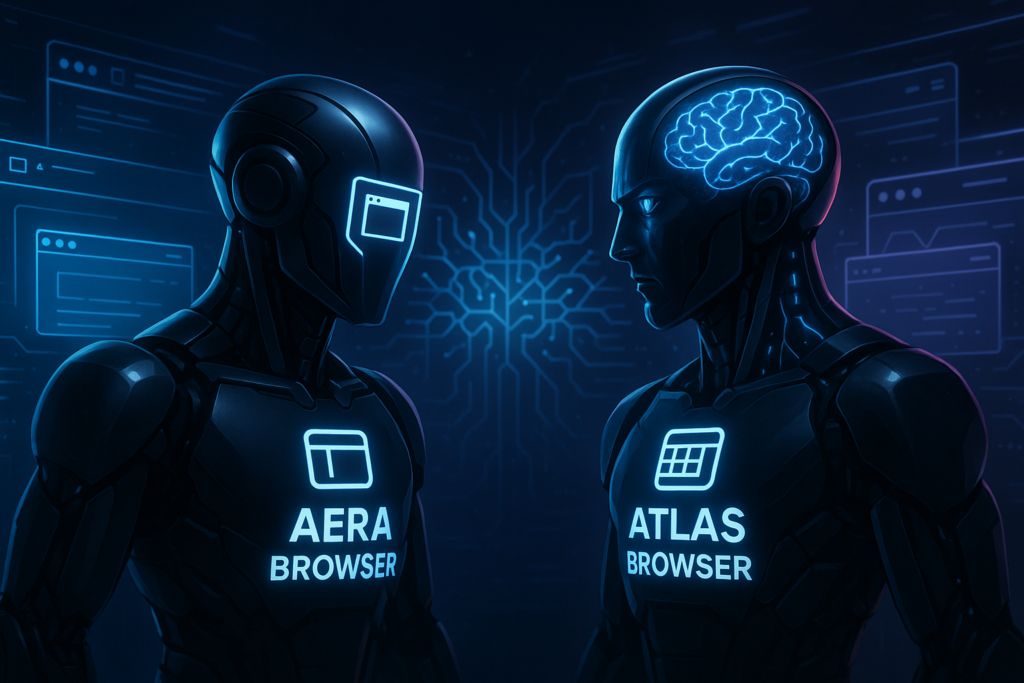 The AI Browser War: Aera Browser vs Atlas Browser Aera Browser vs Atlas Browser — the AI-powered showdown redefining the future of browsing and automation.